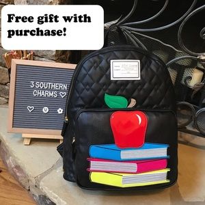 betsey johnson apple backpack